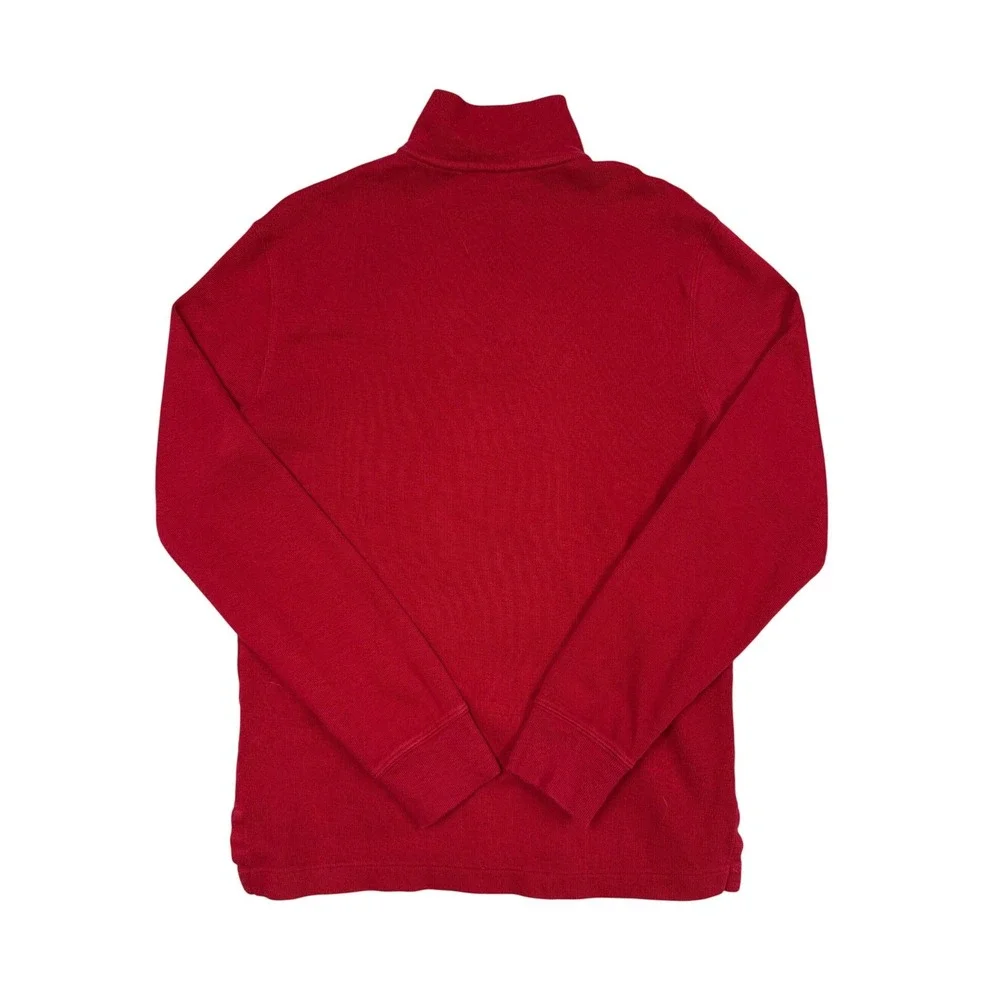 Polo Ralph Lauren Quarter Zip Men XS Red Estate Rib Pullover Long Sleeve Sweater